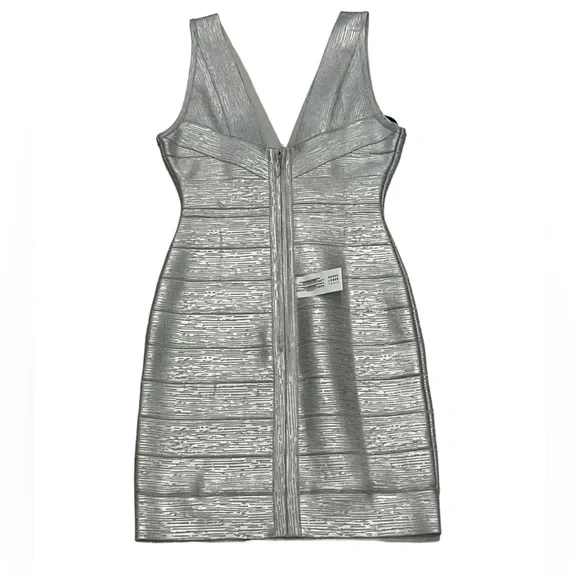 Herve Leger Deep V Bandage Dress - Picture 4 of 10